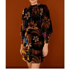 FARM Rio Velvet Mini Dress Macaw Ballet
